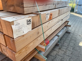 Ca. 27x Douglas Balken Geschaafd, 140x140mm, lengte 6/200cm, 21/250cm